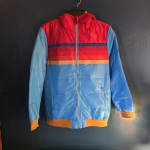 Sky Blue Aviator Nation Hooded Jacket with Zipper Sz L